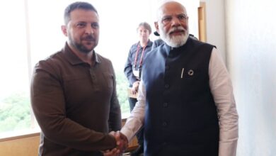 Indian PM Narendra Modi meets Ukrainian President Volodymyr Zelensky in Hiroshima