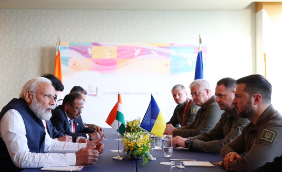 Narendra Modi and Volodymyr Zelensky Meeting Photo