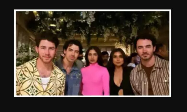 The Jonas Brothers Meet Bollywood Star Bhumi Pednekar at Natasha Poonawalla’s Party