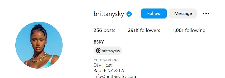 Brittany Sky's Instagram