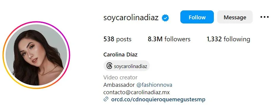 Carolina Díaz's Instagram