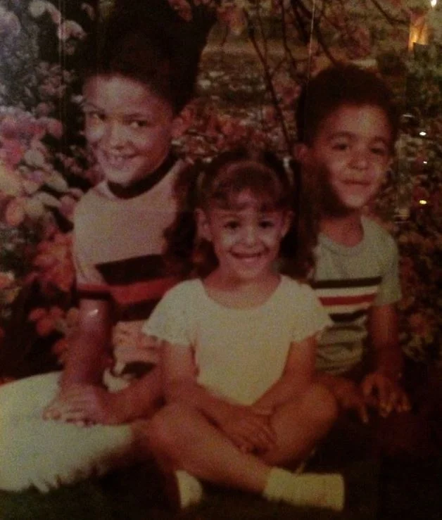 Childhood photo of Nicole Tuck with her brothers