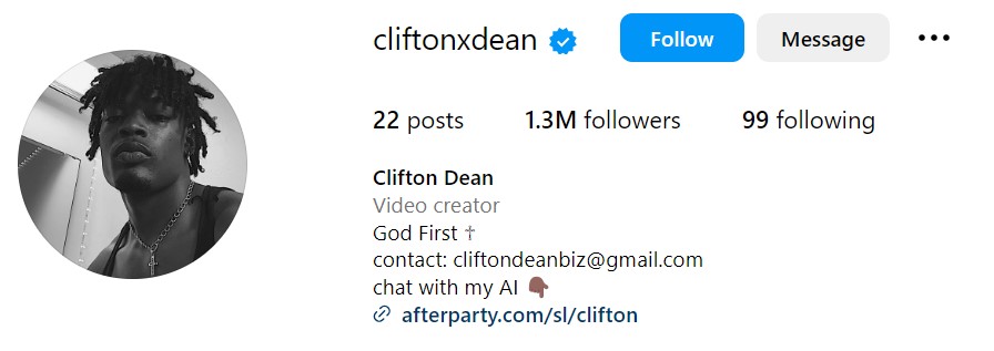 Clifton Dean's Instagram