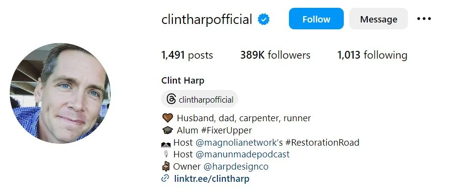 Clint Harp's Instagram