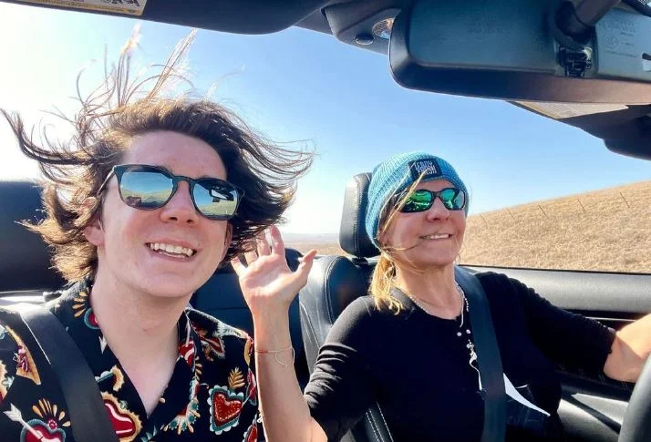 Ethan Nestor and his mom