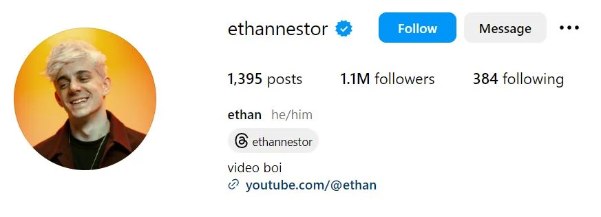 Ethan Nestor's Instagram