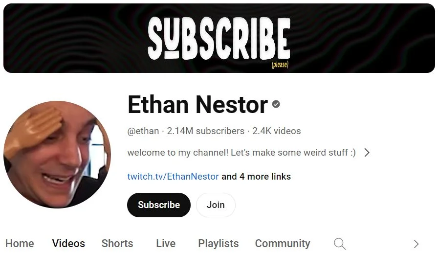 Ethan Nestor's Youtube Channel