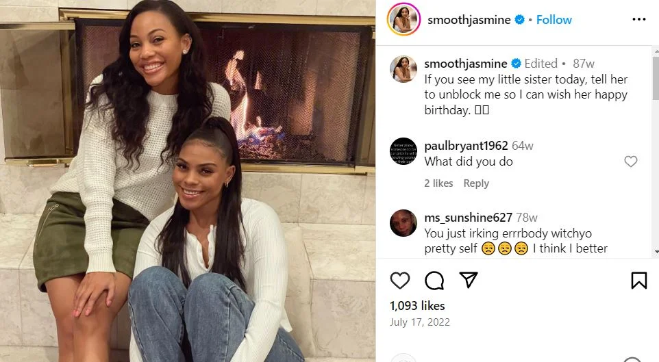 Jasmine Jennings with her younger sister