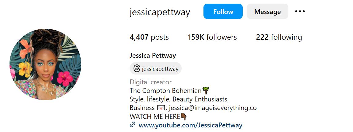Jessica Pettway's Instagram account