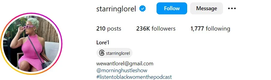 Lore’l's Instagram