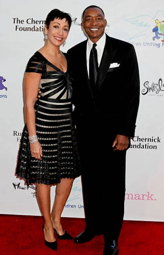 Lynn Kendall with her husband Isiah Thomas