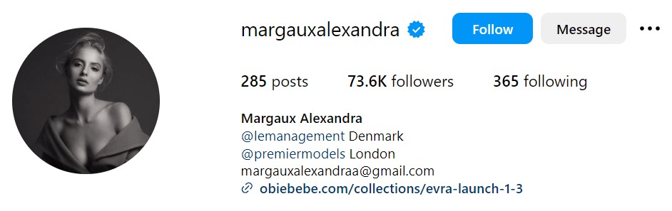 Margaux Alexandra's Instagarm