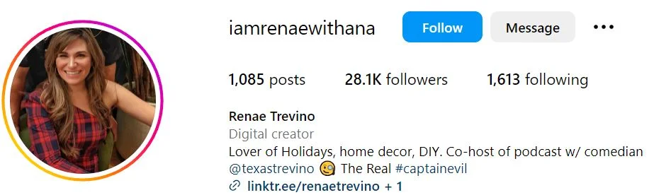 Renae Treviño's Instagram account