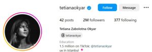 Who Is Tetiana Okyar? Wiki, Height, Age, Boyfriend, Family, Ethnicity & BIO