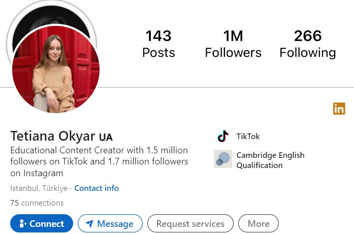 Tetiana Okyar's LinkedIn