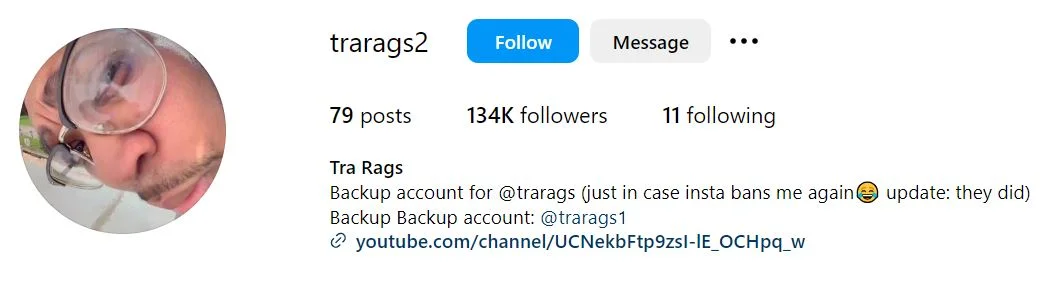 Tra Rags' Instagram accoun