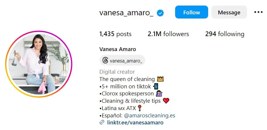 Vanesa Amaro's Instagram account