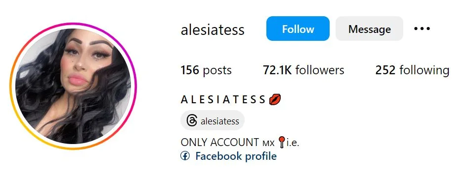Alesia Tess Ortega's Instagram