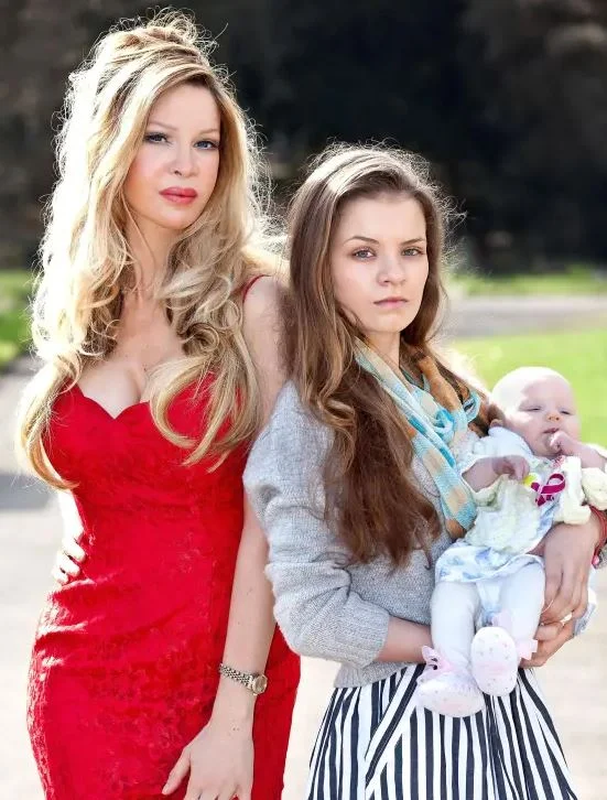 Alicia Douvall with her daughter