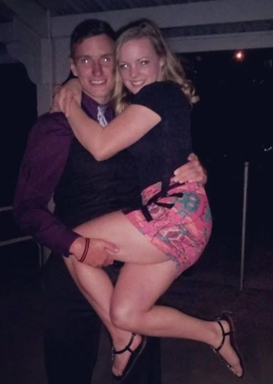 An old photo of Zeph Sanders and his girlfriend