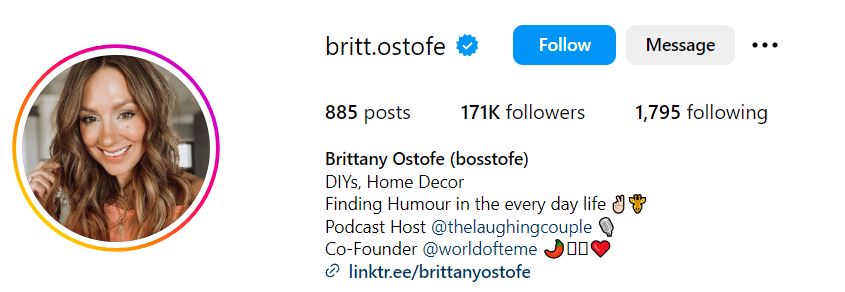 Brittany Ostofe's Instagram
