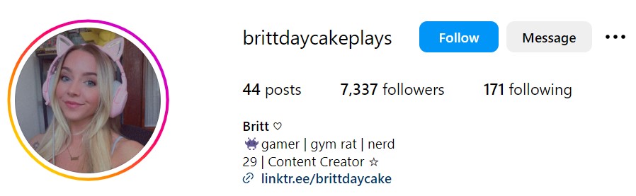 Brittdaycake's Instagram