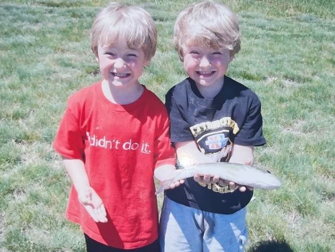 Childhood photo of Lukas Caldwell with his brother
