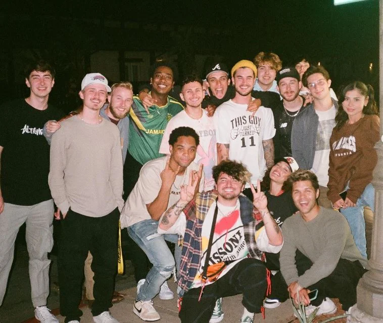 Crawford Collins with his friends