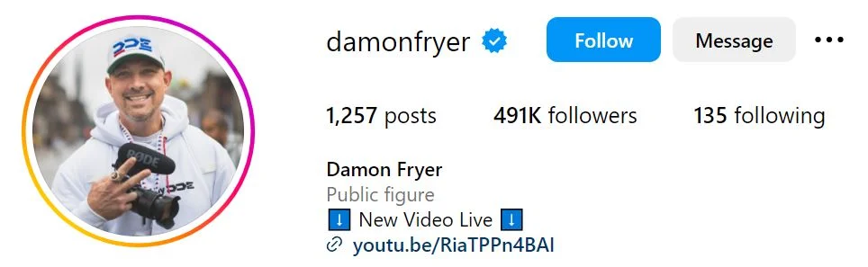 Damon Fryer's Instagram