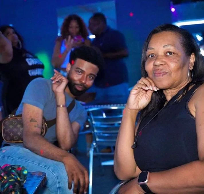 Darren Fleet and his mother
