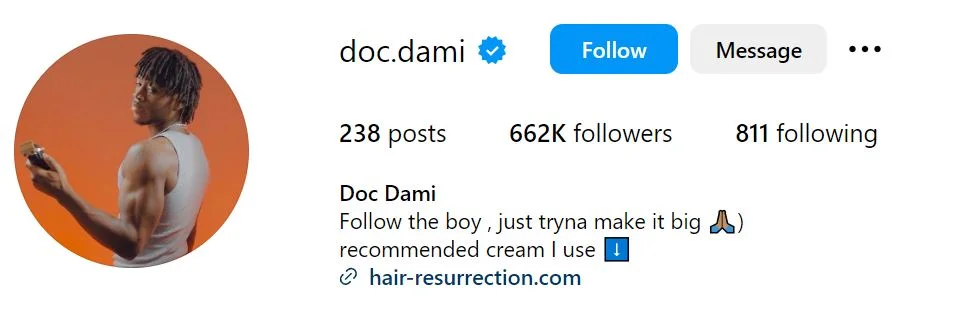 Doc Dami's Instagram