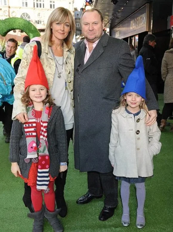 Gary Farrow with his wife Jane Moore and daughters