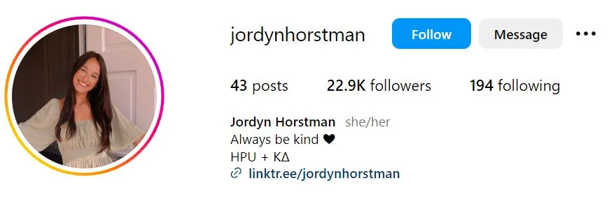 Jordyn Horstman's Instagram