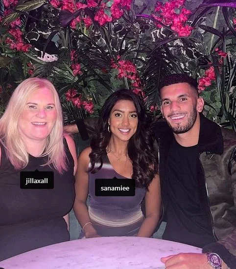 Kai Fagan with his mother and girlfriend