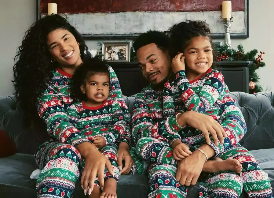 Kirsten Corley and Chance the Rapper with their kids