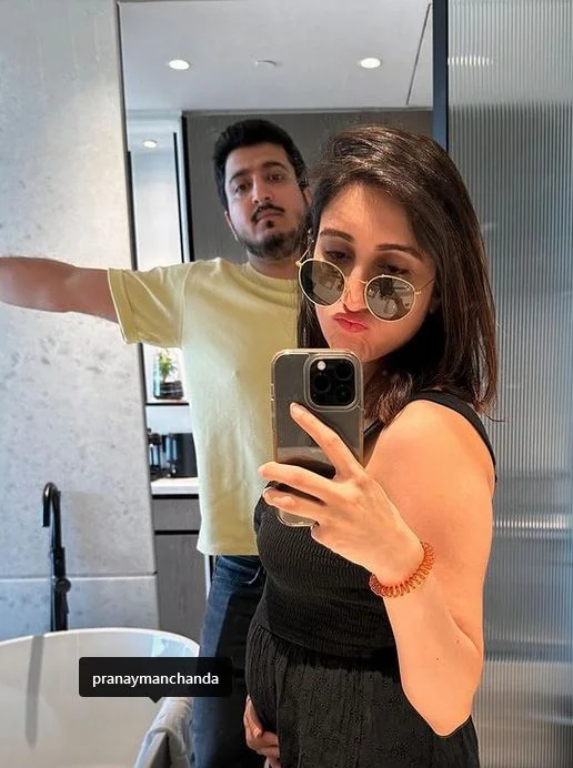 Kriti Vij with her husband