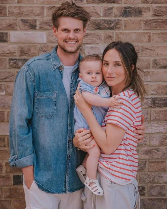 Maeva D’Ascanio with her husband James Taylor and son Beau