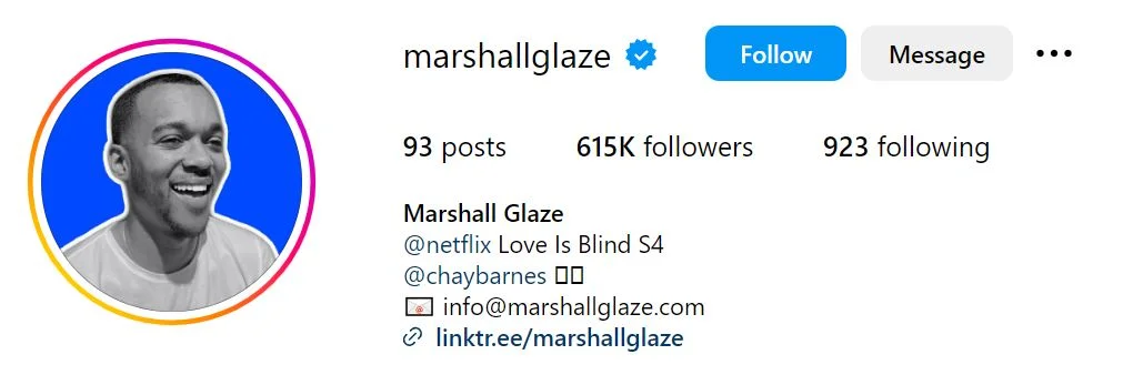 Marshall Glaze's Instagram account