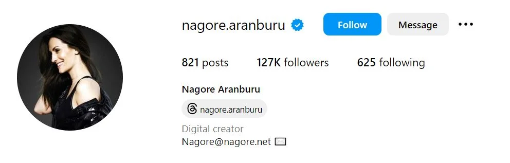 Nagore Aranburu's Instagram account