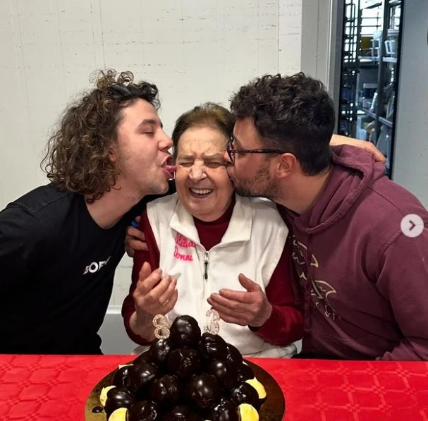Nonna Silvi with her grand kids Simone Martini and Gabriele Martini