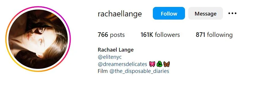 Rachael Lange's Instagram