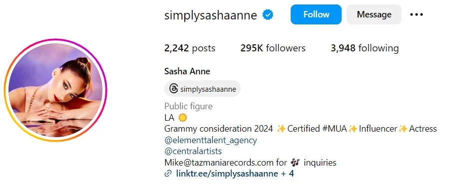 Sasha Anne's Instagram
