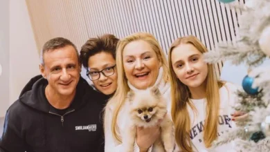 Smiljan Mori with his kids and wife