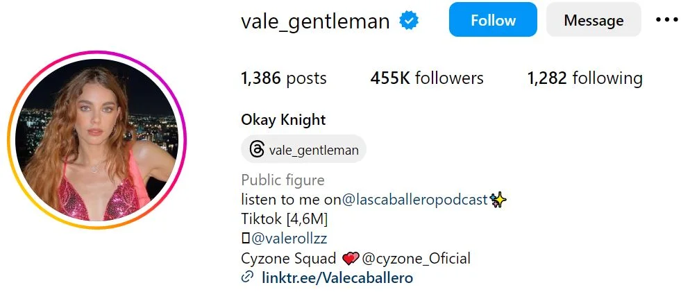 Vale Caballero's Instagram