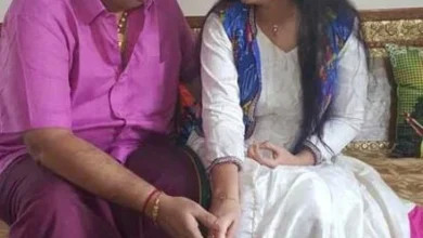 Veena Srivani with her husband'