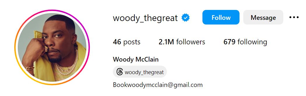 Woody McClain's Instagram