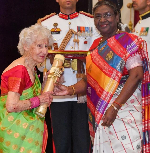 Charlotte Chopin received Padma Shri Award by President Draupadi Murmu