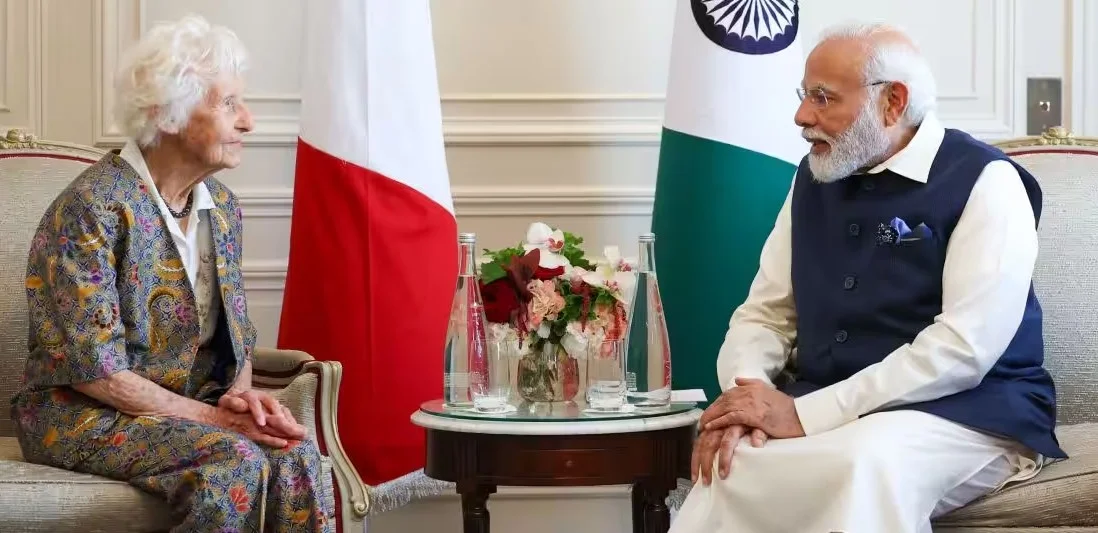 Charlotte Chopin with Prime Minister Narendra Modi