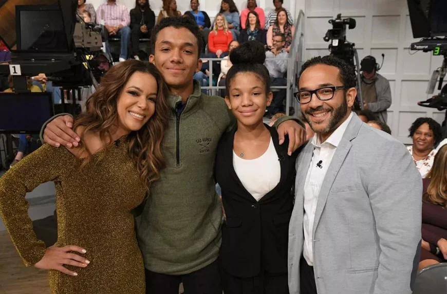 Emmanuel Hostin with his wife Sunny Hostin and kids
