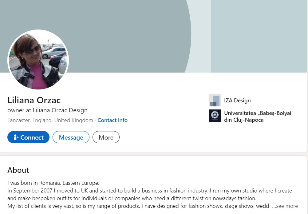 Liliana Orzac's LinkedIn profile